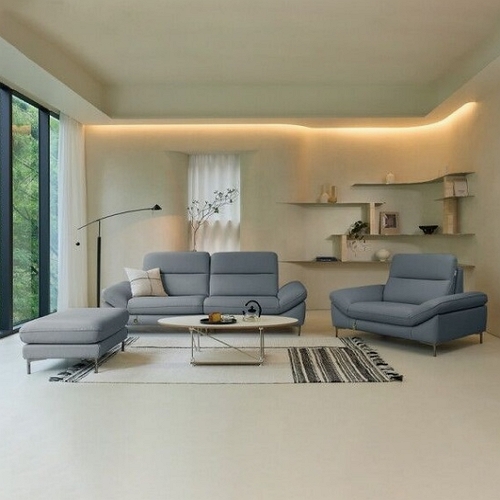 다우닝 시엘 전체 천연통가죽 소파 3+1인용 (스툴포함)