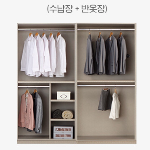 헤이몰리 페리 수납형 한쪽미러도어 슬라이딩 옷장 1600_이미지