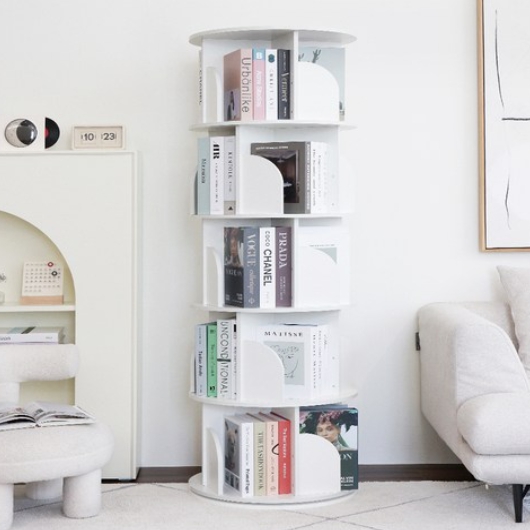 팬물산 이지라이프 5단 회전 원형 책장