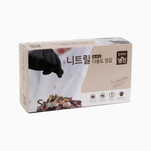 니트릴장갑 알러지 프리 고무장갑 주방용품 100매 블랙 소 식품용/산업용/요리용/의료용