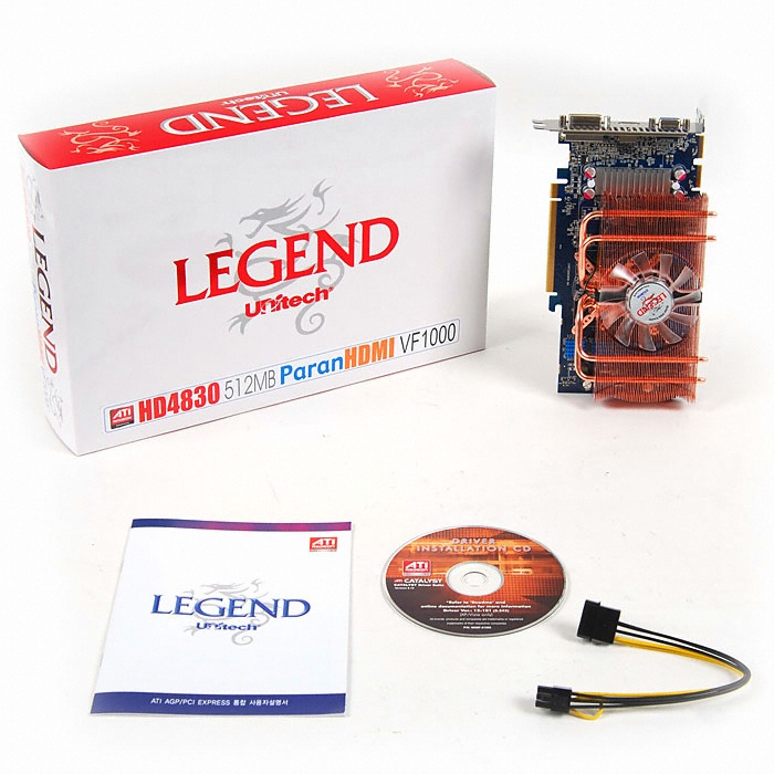 유니텍전자 LEGEND 라데온 HD 4830 LEGEND Paran O.C HDMI D3 512MB VF1000_이미지