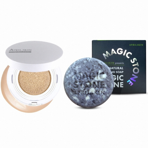 에이피알 에이프릴스킨 매직 스노우 쿠션 화이트&스톤 2종 세트