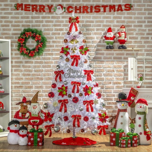 트리 카니발 골드&레드 화이트트리 풀세트 (240cm)_이미지