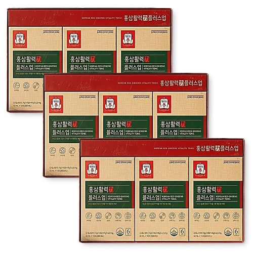 한국인삼공사 정관장 홍삼활력 플러스업 40ml 30포 (3개)