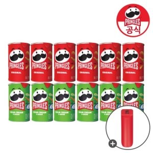 켈로그 프링글스 53g 12개 오리지날6/양파6 + 프링글스 트레이_이미지