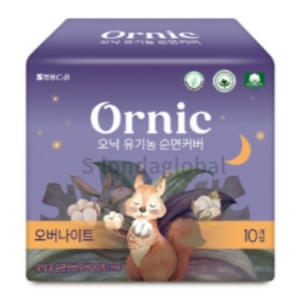 쌍용C&B 오닉 유기농 순면커버 오버나이트 10개 (5팩(50개))_이미지