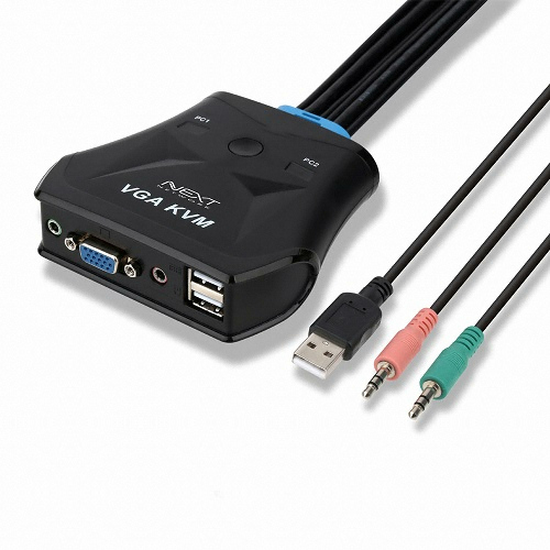 이지넷유비쿼터스 넥스트 2:1 USB VGA 케이블 일체형 KVM 스위치 (NEXT-612VC-KVM) (1.4m)