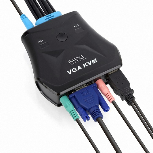 이지넷유비쿼터스 넥스트 2:1 USB VGA 케이블 일체형 KVM 스위치 (NEXT-612VC-KVM) (1.4m)_이미지