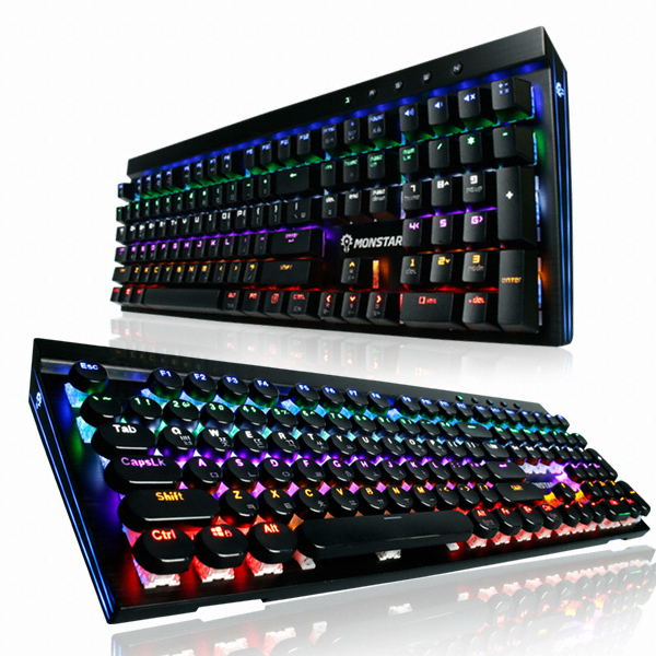 몬스타 데빌스킬 MK108 뉴페이스 이중사출 기계식 키보드 (레트로 키캡 제공, 청축)_이미지