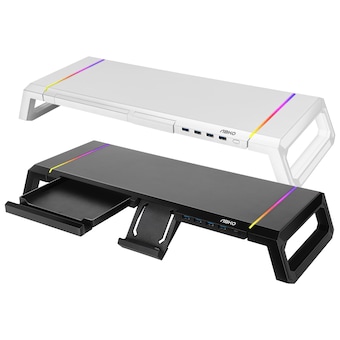 앱코 MES100 사이드 폴딩 RGB 오거나이저 USB 3.0 모니터<b>받침대</b>