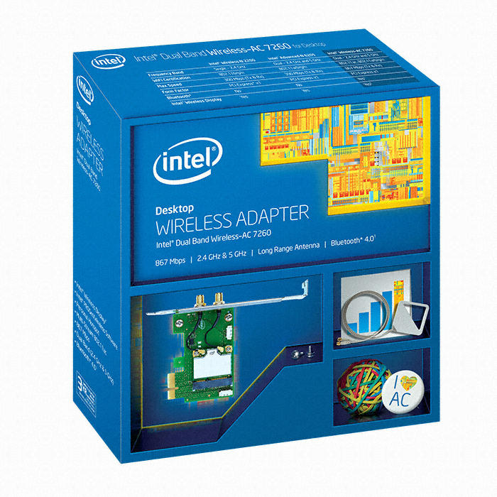 ���� Wireless-AC 7260 Plus BlueTooth PCI-E ������ī��