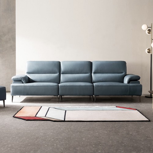 자코모 바네사 일체형 천연가죽 소파 4인용 (스툴포함)_이미지