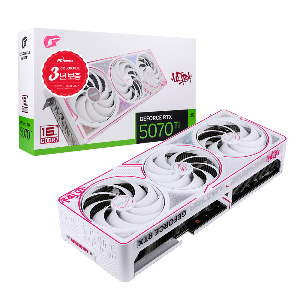 COLORFUL iGame 지포스 RTX 5070 Ti ULTRA OC White D7 16GB 피씨디렉트이미지입니다. 누르면 해당 게시물로 새창이동합니다.