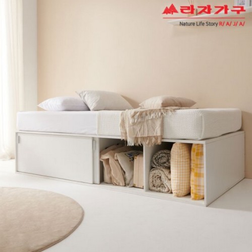 라자가구 비바 빅 수납 슬라이딩 침대 SS (본넬스프링)_이미지
