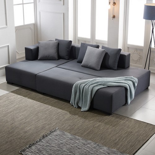 지벤 바바라 카우치 가죽소파 4인용