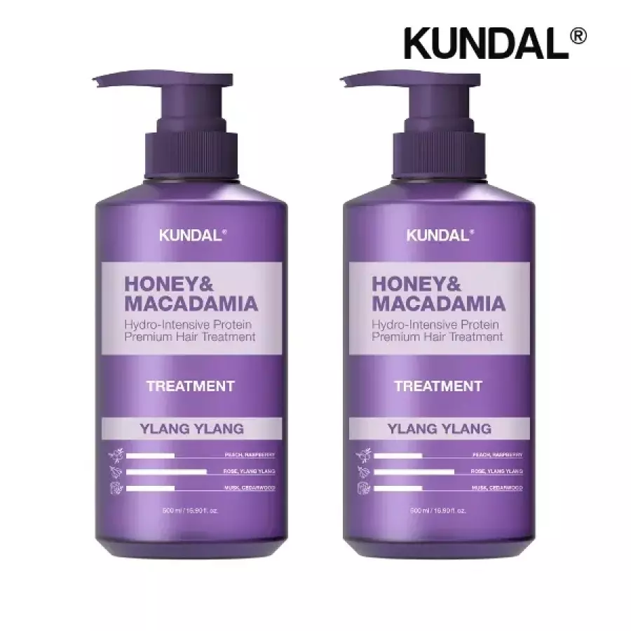 쿤달 허니 앤 마카다미아 헤어 트리트먼트 일랑일랑향 500ml (2개)_이미지