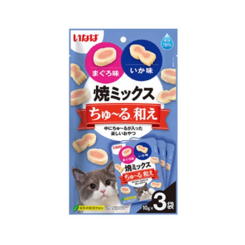 이나바 캣 챠오 야끼믹스 츄르범벅 참치&오징어 TSC-181 30g (10g x 3p) (1개)_이미지