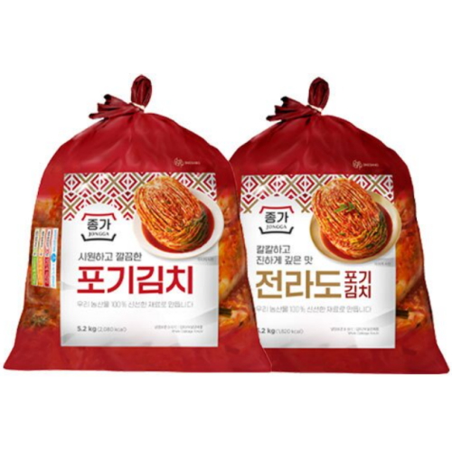 종가 포기김치 5.2kg + 전라도 포기김치 5.2kg이미지입니다. 누르면 해당 게시물로 새창이동합니다.