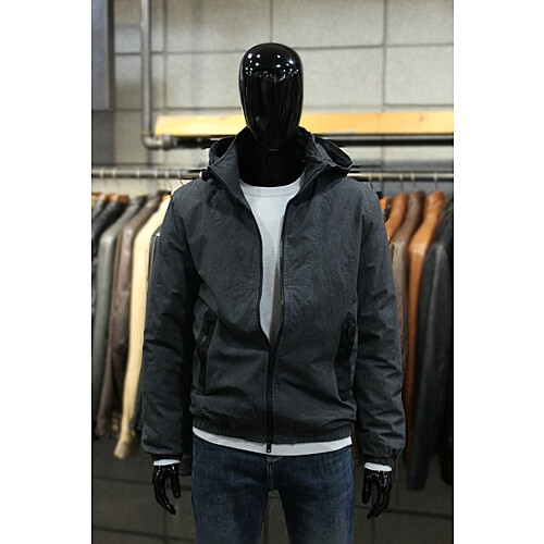 빠니깔레 워시드코튼 차콜블랙 빈티지후드패딩점퍼 m-gcjp68bk