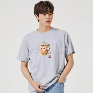 키밍 원숭이띠 신 12간지 띠자리 그래픽 신년 반팔티 W7DF6C3_이미지