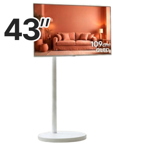 더함 리얼 화이트 스마트 43 QLED 120HZ 돌비 AI 구글5.0 이동형 패키지 (더함 에센셜)_이미지