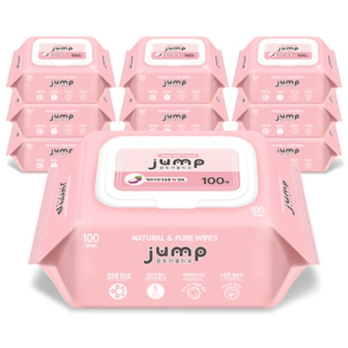 꿈토리 넉넉한 점프 물티슈 캡형 100매 (10팩)_이미지