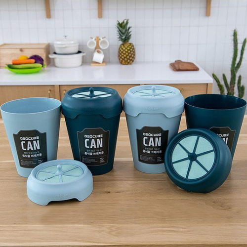 데오큐브 ㅤ캔 음식물쓰레기통 4.5L x 2개 + 손잡이 끈_이미지