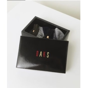  닥스 남성 면혼방 컬러블록 발목 2족 세트 DBSS5E802BK