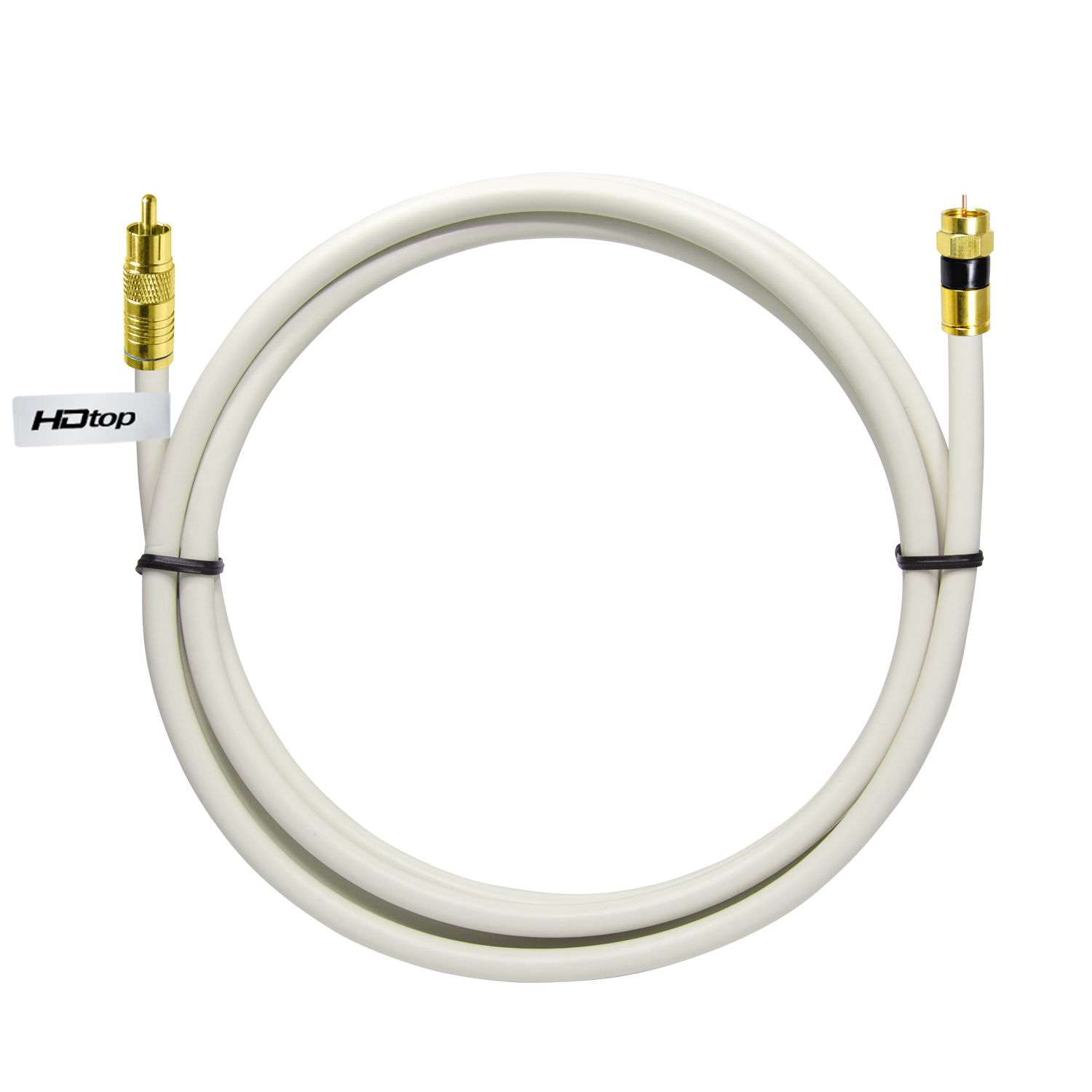 탑라인에이치디 HDTOP 국산 골드 RCA to RF 화이트 5C 동축 케이블 (HT-ZWGCR050, 5m)_이미지