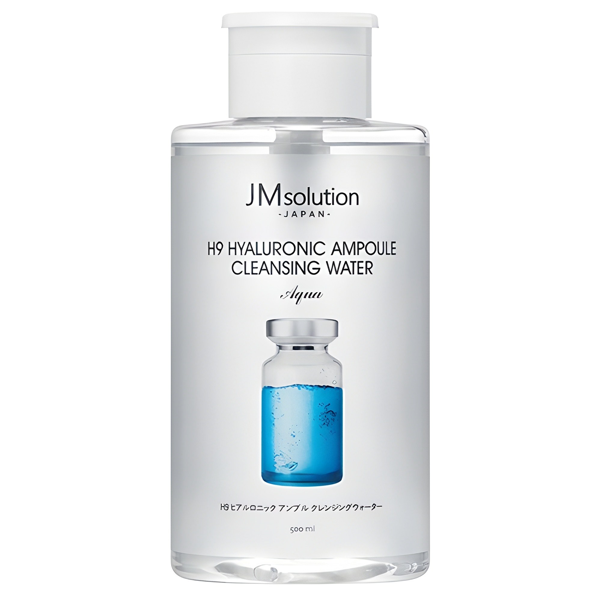 제이엠솔루션 H9 히아루로닉 앰플 클렌징워터 아쿠아 500ml (1개)_이미지
