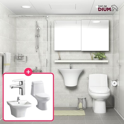 대림바스 플랜 리버스톤 슬라이딩장 거실욕실+안방부분리모델링