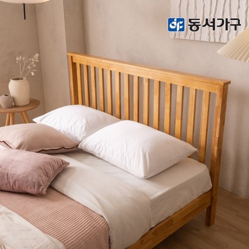 동서가구 네오 이즐리 고무나무 원목 기본형 침대 Q (매트별도)_이미지