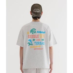 커버낫 국내판 쿨 코튼 두들 트로피컬 그래픽 티셔츠 Heather Gray 258524