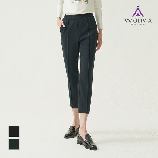  올리비아로렌 여성 슬림한 배기핏 져지 팬츠 VVBDLYS1281