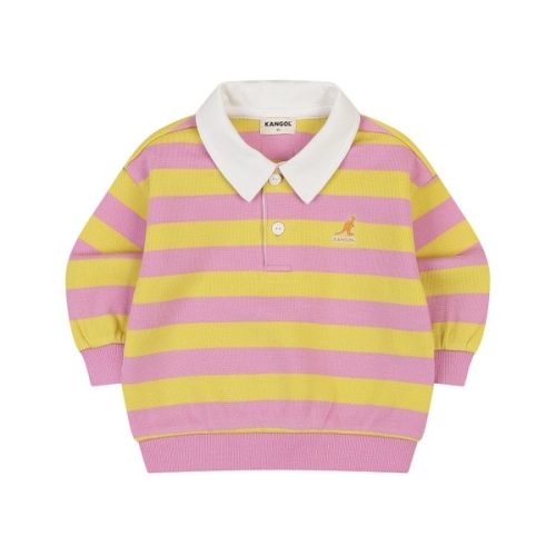 캉골키즈 베이비 저지 피케 스트라이프 카라 스웻셔츠 SA 0D03 핑크 BSACLT0D030PK_이미지