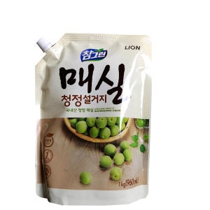 참그린 매실 청정설거지 리필 1kg (960ml) (5개)_이미지