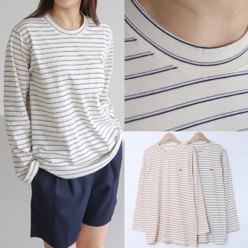 위쉬몰 LY 멜로이중줄지패치긴팔티 T835H602 빅사이즈_이미지