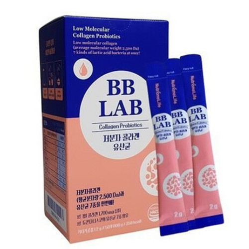뉴트리원 비비랩 비비랩 저분자 콜라겐 유산균 2g 50포