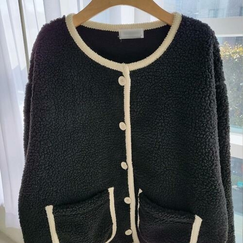 양털 배색 버튼 자켓 312G173S 빅사