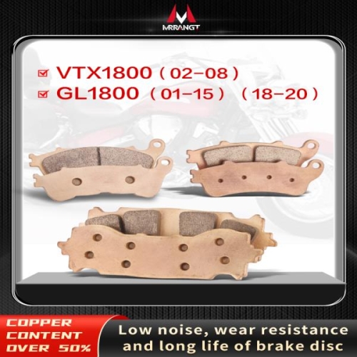 혼다 Mrrange 오토바이 금속 소결 브레이크 패드 VTX1800 VTX 1800 20022008 GL1800 골드 WING2..