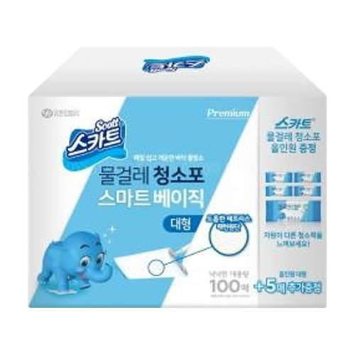 유한킴벌리 스카트 물걸레 청소포 베이직 대형 100매 (1개)_이미지