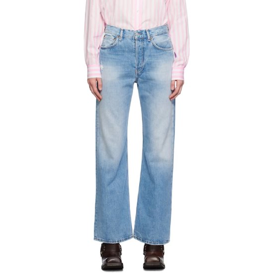 여성 블루 루즈 핏 데님 진 242129F069006