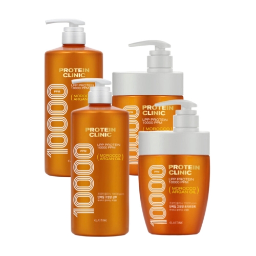  엘라스틴 프로틴클리닉 고영양 샴푸 1000ml 2개+트리트먼트 700ml 2개 4종세트