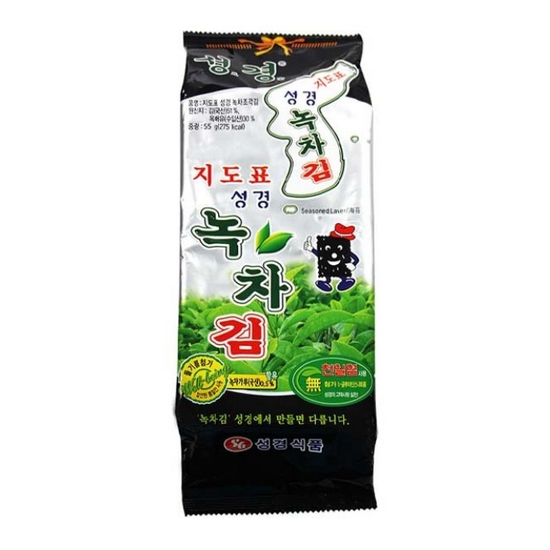 성경식품 지도표성경김 녹차김 조각김 대 55g (4개)
