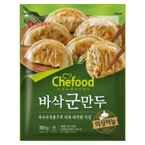 롯데웰푸드 쉐푸드 바삭군만두 385g이미지입니다. 누르면 해당 게시물로 새창이동합니다.