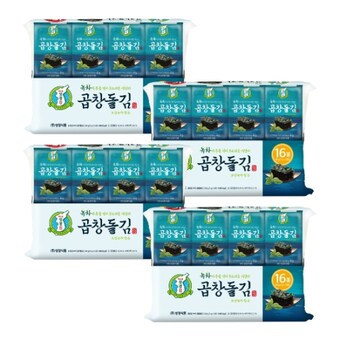 성경식품 지도표성경김 녹차 <b>곱창</b>돌김 4g 16봉 4개 총64봉