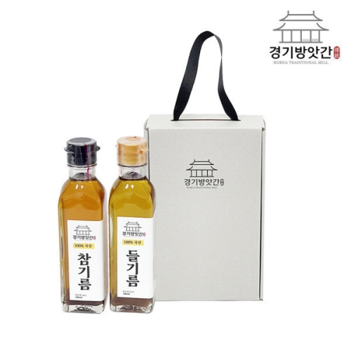 경기방앗간 국산 참기름 들기름 180ml x 2입 세트 (1개)