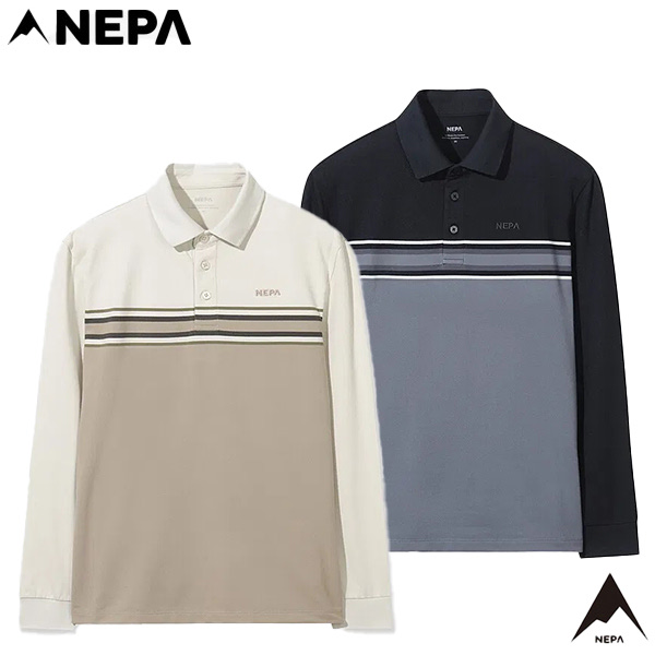 네파 스트라이프 패턴 브러쉬 폴로 티셔츠 7L75213