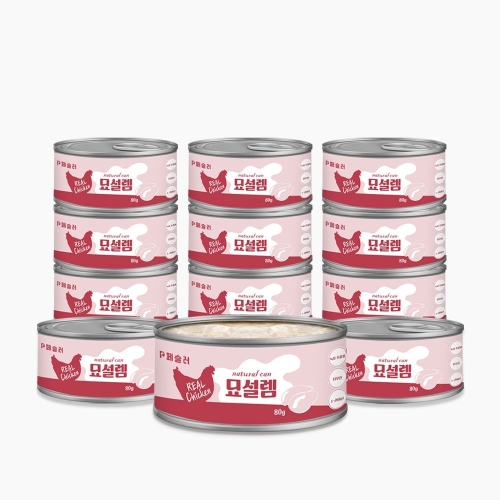 묘설렘 내추럴 닭가슴살 캔 80g (12개)_이미지