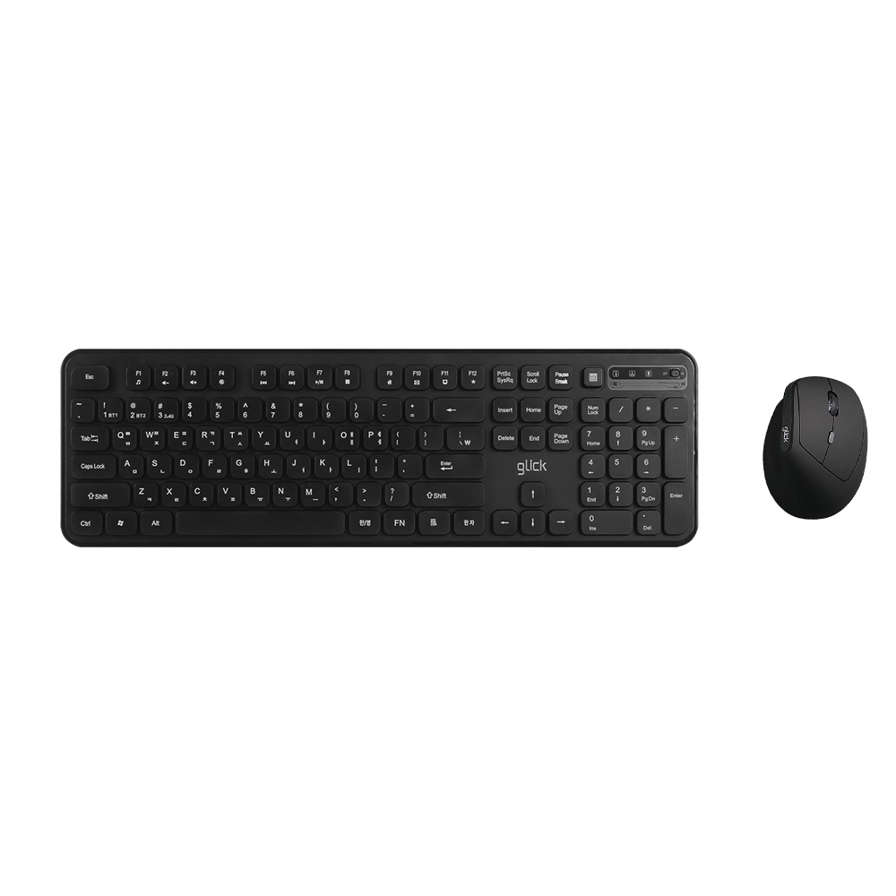 지클릭커 오피스프로 WMK760 사일런스L 무선 키보드 마우스 세트 (블랙)_이미지